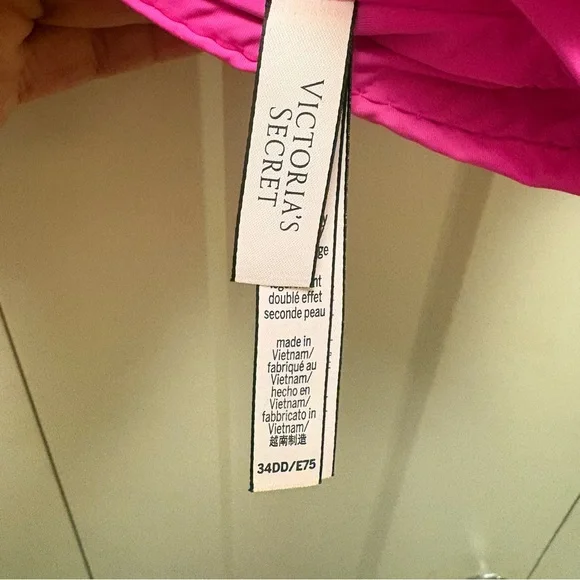 💖Victoria's Secret-Hot Pink Strappy -T-Shirt Lightly Lined Bra-Size 34DD - Picture 6 of 8